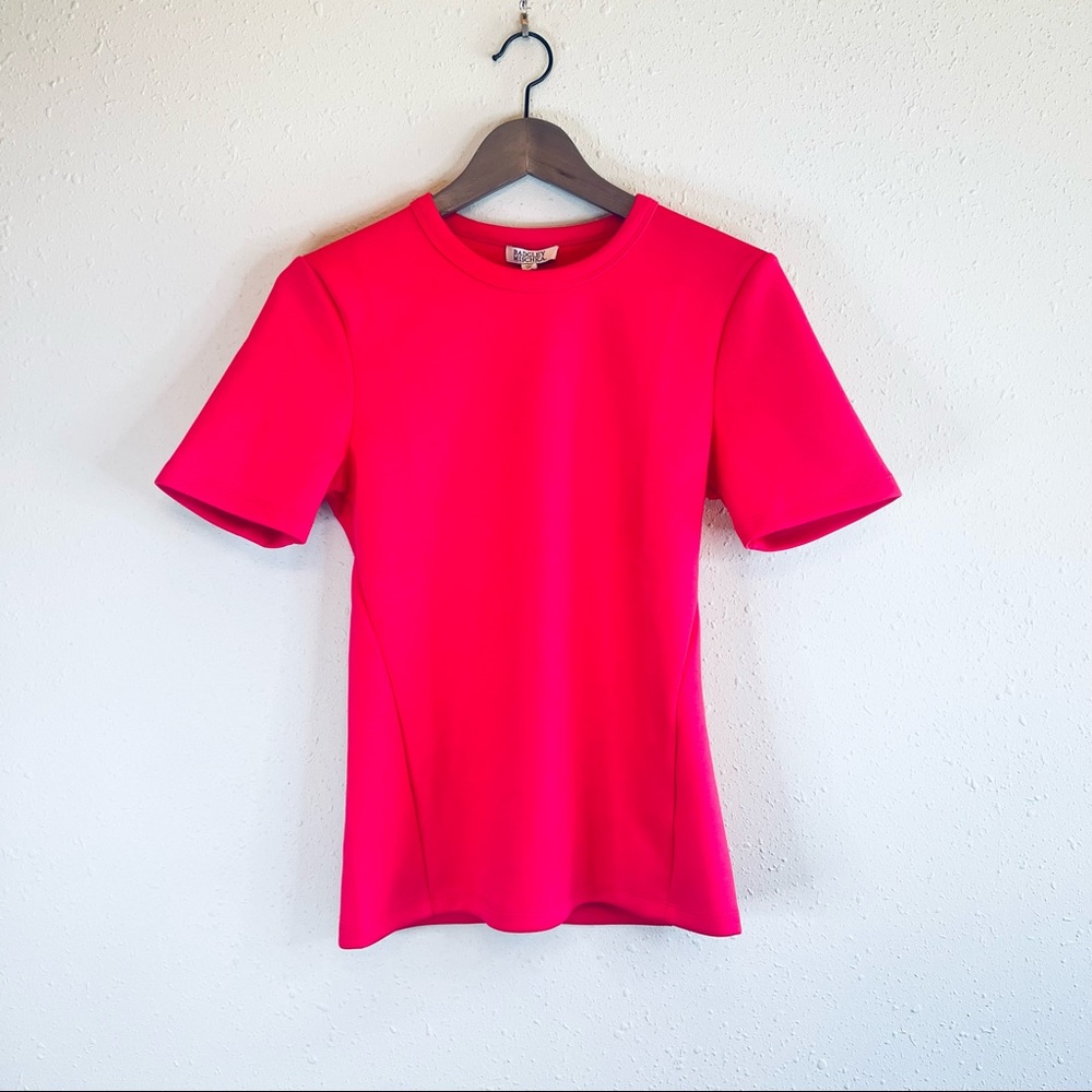 Badgley Mischka Hot Pink Scuba Women’s Top Size Small NEW